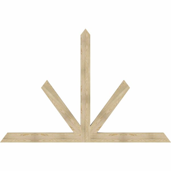 Ekena Millwork Saratoga Rough Sawn Timber Gable Bracket, Douglas Fir, 108"W x 72"H x 4"D x 6"F, 16/12 Pitch GBW108X72X0406SAR00RDF - main